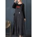 Beautiful Grey Asymmetrical Design Corduroy Cotton Sundress