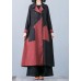 New orange red patchwork coat for woman oversize trench coat fall outwear double breast