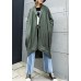 boutique gray green Coats Women oversize maxi coat Notched pockets asymmetric outwear